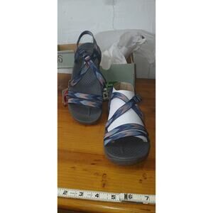 NIB Skechers Reggae Outdoor Lifestyle pink n blue Sandals Beach Beauty sz8